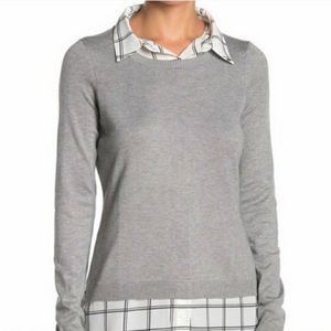 Women’s shirttail twofer sweater